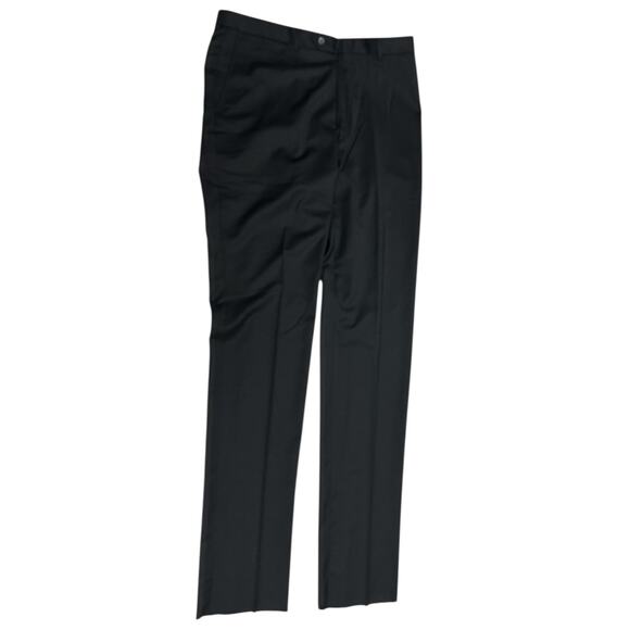 Hart Schaffner Marx Pants 36 Long New York Fit Black Lightweight Wool Unhemmed - Picture 1 of 6